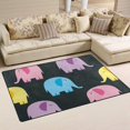 thumbnail image 2 of Coolnut Area Rug 60 x 39 inch (5'x 3'3"), Carpet Colorful Elephants Nursery Rug Floor Mat for Hardwood Floor Entrance Living Room Bedroom, 2 of 6