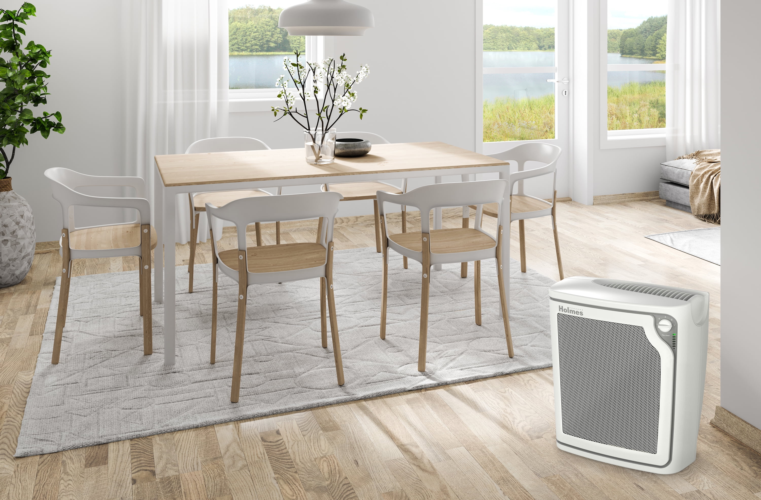 Holmes True HEPA Console Air Purifier, Filter Life Bar and Quiet Operation, Large Room Air Purifier