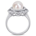 thumbnail image 4 of Everly Women's Cultured Pearl and Diamond 14k White Gold Ring, 4 of 7