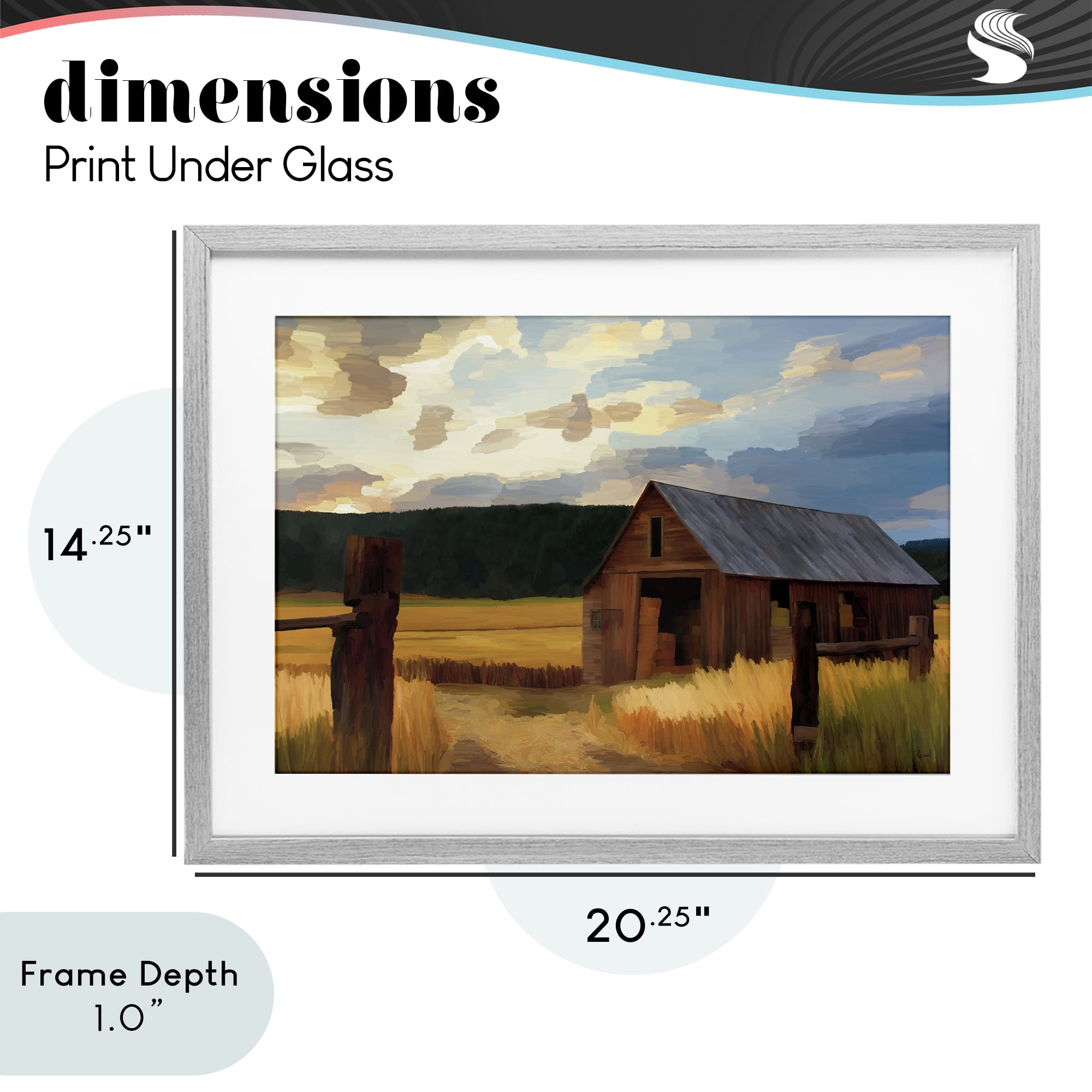 Stupell Industries Harvest Time Autumn Barn Gray Framed Print Under Glass, design by Renel Peters