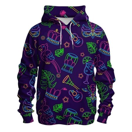 PMUYBHF Sweat à Capuche Imprimé 3D Mode Carnaval pour Hommes 6287 L