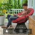 thumbnail image 6 of Costway Rattan Papasan Chair Ergonomic Chair 360-degree Swivel Soft Cushion Garden Burgundy, 6 of 11