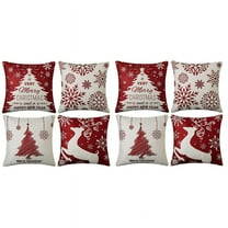 Christmas Pillow Covers 18X18 Set of 8, Decor for Home,Xmas Decorations Throw Cushion Case for Home