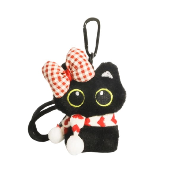 Yammee Lightweight Black Cat Plush Hanging Ornament Unique Key Chain for Everyday Use