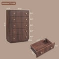 thumbnail image 3 of wow97e Fluted 5 Drawers Dresser, Wood Tall Chest of Drawers with Deep Storage, Modern Bedroom Chest for Closet Hallway, Entryway, Living Room, 3 of 7