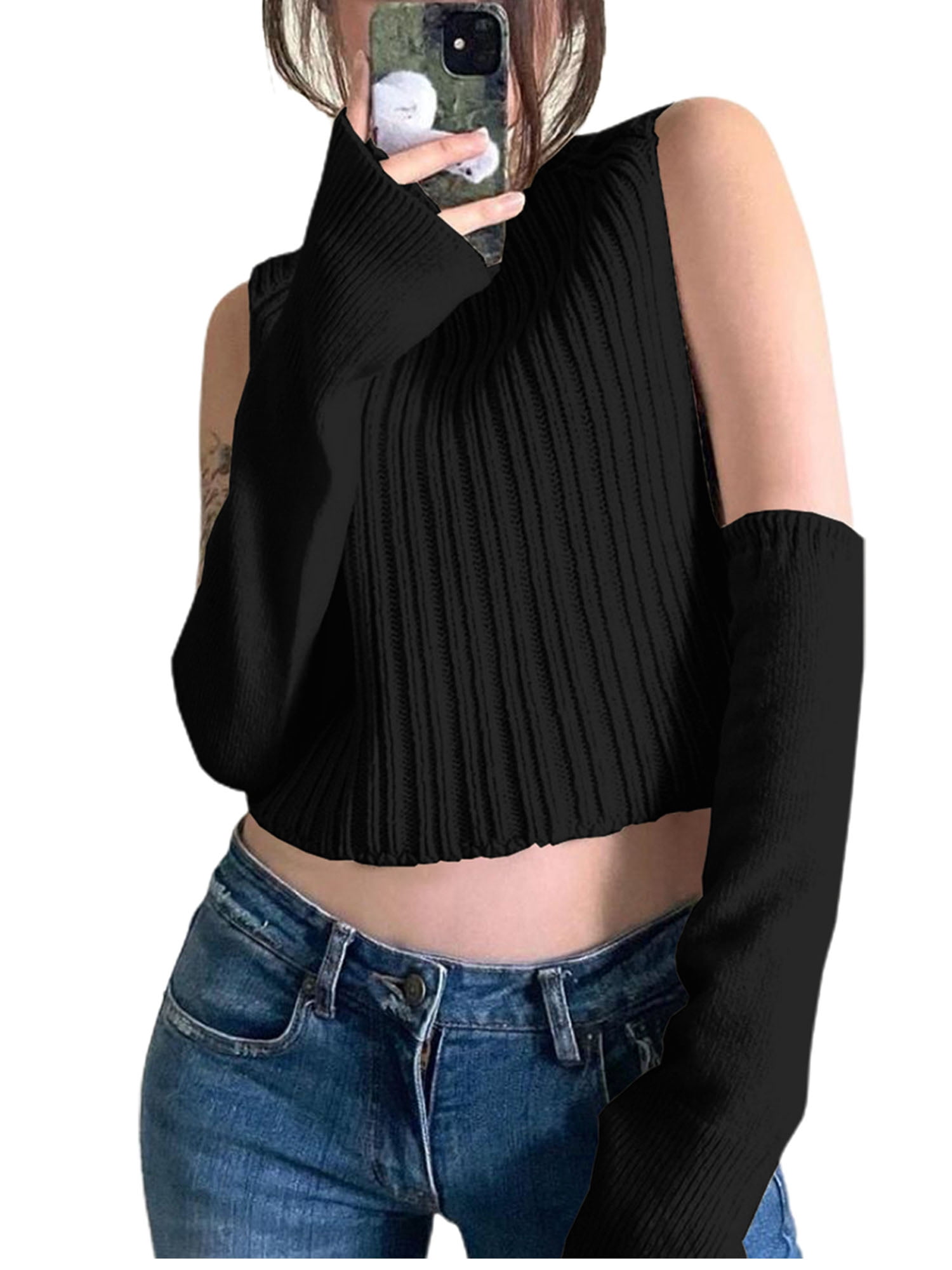 Womens Turtleneck Knit Pullover Sweater 