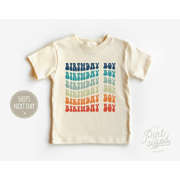 Retro Birthday Boy Toddler Shirt, Rainbow Birthday Kids Shirt, Cute Boys Toddler Tee TODDLER SHORT SLEEVE TEE BELLA CANVAS 3001T
