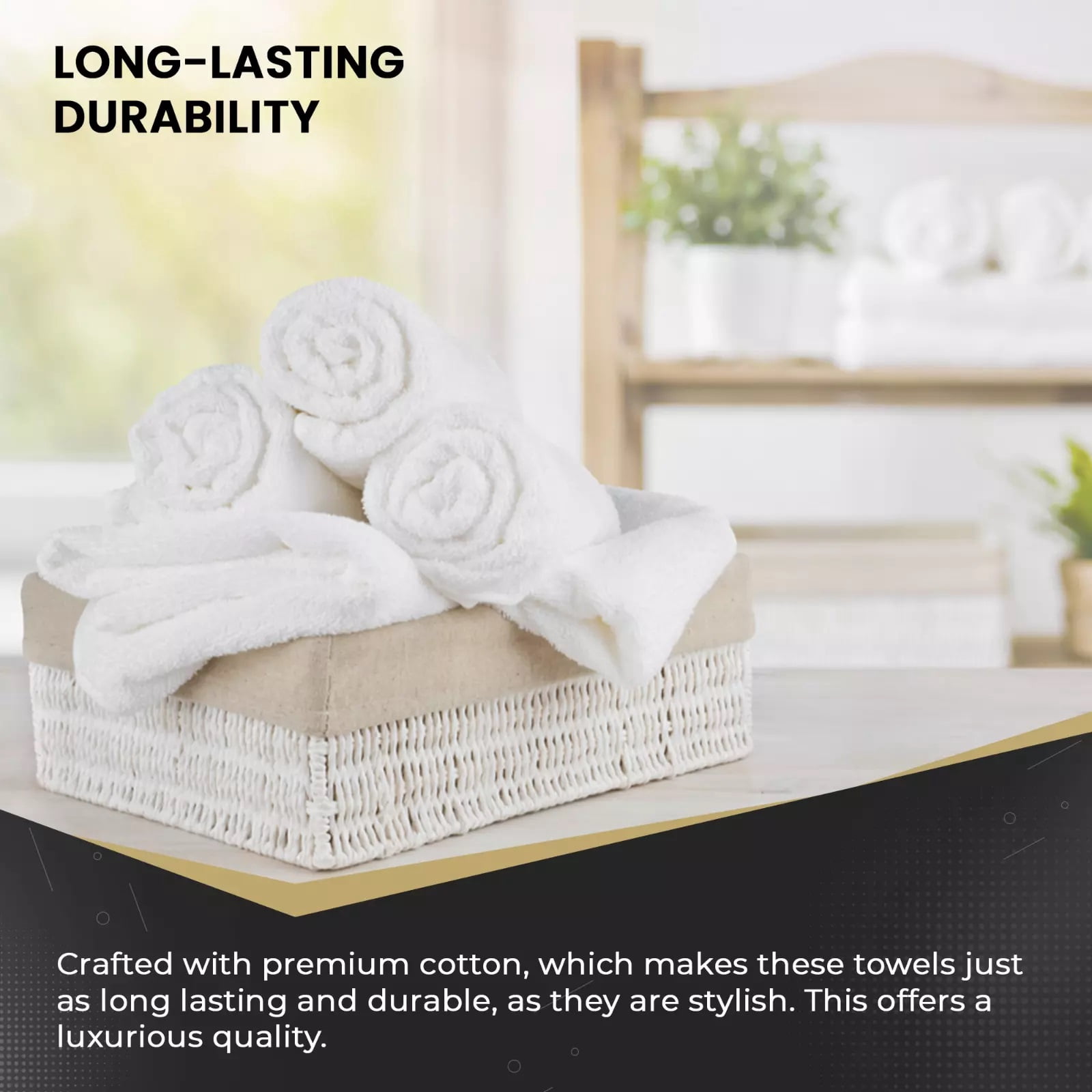 6 Pack Cotton Hand Towels Set (16 x 32 inches) Soft and Absorbent 600 GSM Towels for Bathroom, Gym, Shower, Hotel, Spa