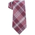thumbnail image 1 of Calvin Klein Mens Salt Pepper Plaid Self-tied Necktie, Red, One Size, 1 of 3