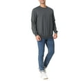 thumbnail image 2 of INSPIRE CHIC Chandail en Molleton Décontracté à Manches Longues pour Hommes Couleur Unie Basique Col Rond, 2 of 5