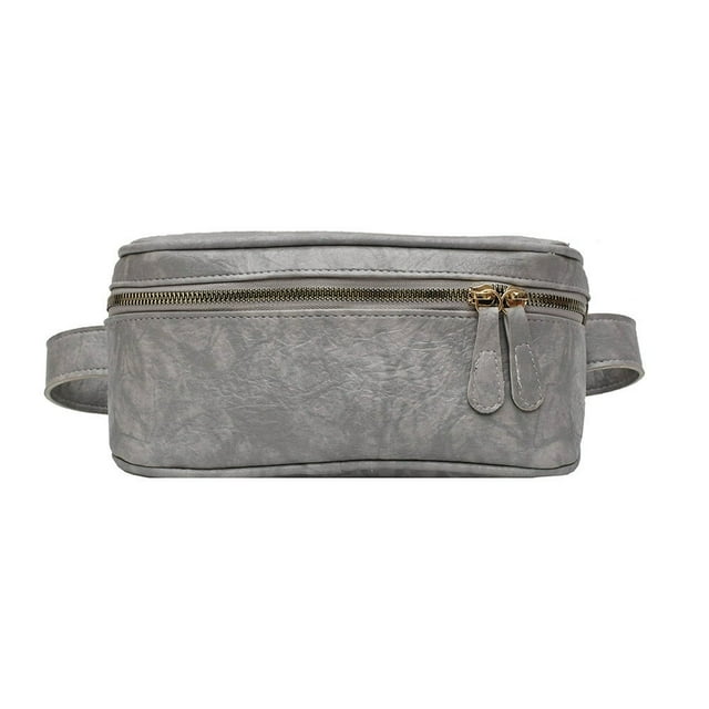 Sac à Bandoulière en PU Mode pour Femmes Pur Sac Banane (Marron Clair)