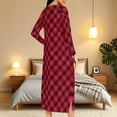 thumbnail image 4 of Hvot&aat Zipper Front Robes for Women Christmas Print Long Sleeve Nightgown Holiday Loungewear, 4 of 7