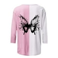 thumbnail image 4 of JINMGG Fall Long Sleeve Shirts for Women Women's Summer Fashion Slim Tie Round Neck Short Sleeve T-Shirt Pink S, 4 of 5