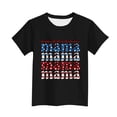 thumbnail image 4 of Zpanxa T-Shirts d'Été pour Filles Imprimé de la Fête de l'Indépendance Col Rond Manches Courtes Haut Polyester Spandex 5-6 Ans, 4 of 6