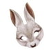 thumbnail image 2 of Máscara de conejo de media cara de Pascua Disfraz de Cosplay Novedad Adultos Sombrero Máscara de animal Máscara de cabeza para Mardi Gras , Blanco Hugo Cubierta de conejo, 2 of 9