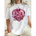 thumbnail image 1 of Camisetas con estampado para mujer, camisetas de manga corta de verano 2025, blusas casuales con cuello redondo para adolescentesWomen'S Fashion Crew Neck Short Sleeve T-Shirt, Casual Polyester Kni, 1 of 6