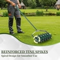 thumbnail image 6 of Zimtown 18" Galvanized Lawn Aerator, Double Spikes Fillable Drum Rubber Grip for S/M Lawns, Green, 6 of 7