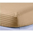 thumbnail image 1 of The Great American Store- 600 Thread Count 100% Egyptian Cotton 1 PC Fitted Sheet / Bottom Sheet 21 Inch Deep Pocket (Stripe Taupe, King) - ALL ROUND ELASTIC FOR PERFECT FIT, 1 of 3