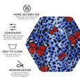 thumbnail image 3 of Honeii Abstract Colorful Butterflies print Leather Coaster Set of 4, ideal for safeguarding your furniture from drinks spills and effortless cleanup-Hexagon, 3 of 6