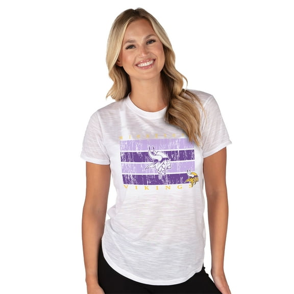 Women's Concepts Sport  White Minnesota Vikings Infuse Lightweight Slub Knit Top