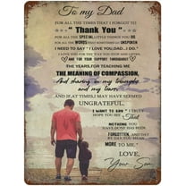 Vintage Hanging Plate to My Dad from Son Metal Tin Sign,Birthday Gifts for Dad,Dad Gifts for Father, from Son,Thanksgiving Days Gift for Father Wall Decor 5.5"x8"