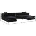 thumbnail image 6 of Pemberly Row Modern / Contemporary 3pc Velvet Sectional in Black, 6 of 8