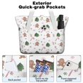 thumbnail image 2 of Tote Bag for Women - White Christmas Gingerbread Man Pattern Shoulder Bag - Large Utility Work Duffle Bag with Zipper Handbag for Travel, Work, Sprots, 2 of 5