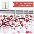 thumbnail image 3 of Valentine''s Day Shower Curtain Romantic Gnomes Truck Love Heart Tree Pink Decorative Bath Curtain 72 x 72 Inch Polyester Fabric Waterproof Bathroom Curtain with 12 Hooks, 3 of 6
