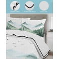 thumbnail image 4 of Green Foggy Forest Twin Size Down Alternative Comforter, Lightweight Comforter Quilt Bedding Set with Pillow Shams Mist Mountain Trees Nature Scenery All Seasons Bed Comforter Duvet Insert 68"x86", 4 of 7