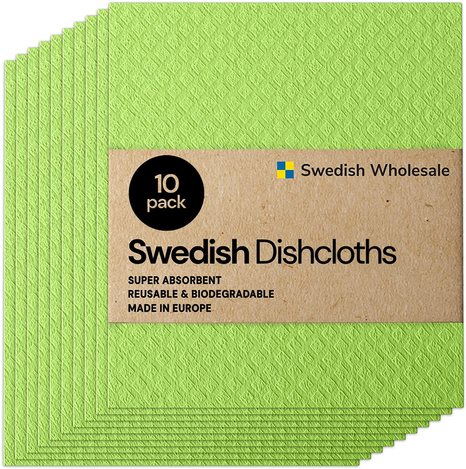 Eco-Friendly Reusable Cleaning Clothes Swedish Dishcloths for Kitchen Set of 4 