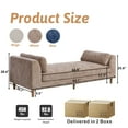 thumbnail image 3 of MDAQMD End Of The Bed Bench Chenille Chaise Chair with Armrests 2 Pillows Solid wood legs Upholstered Bedroom Benches Bench for living room Apartment Guest Room Wheat, 3 of 8