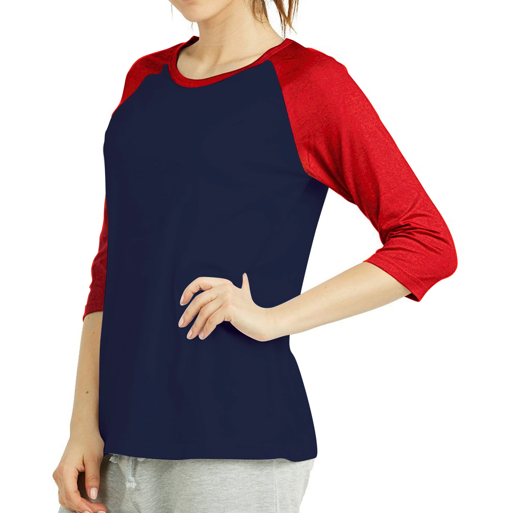 Cleveland Indians Soft As A Grape Women's Plus Size Baseball Raglan 3/4-Sleeve T-Shirt - Heathered Gray/Red