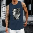 thumbnail image 3 of Caqnni Men's American USA Flag Patriotic Tank Top Shirts Sleeveless 4th of July Shirts US Soft Summer Short Sleeve T-Shirt for Men (Dark Blue,L), 3 of 4