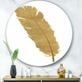 thumbnail image 3 of Designart 'Glam pure Gold Feather II' Art Mural Cercle en Métal, 3 of 3