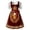 Brick Red, variant on Oktoberfest Outfits Women Costume short sleeve German Bavarian Dirndl Dress for Halloween Cosplay Carnival