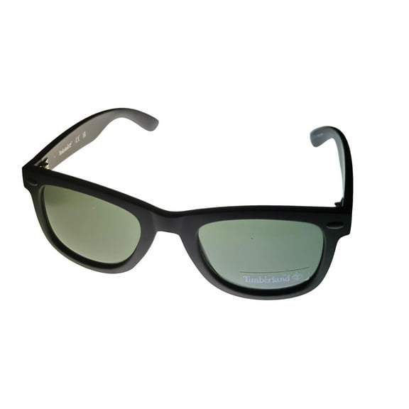 Timberland Men Sunglass Matte Black Plastic Square, Green Lens TB7156 2N