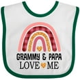 thumbnail image 3 of Inktastic Grammy and Papa Love Me Granddaughter Rainbow Girls Baby Bib, 3 of 4