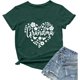 thumbnail image 4 of Camiseta de manga corta con cuello en V y estampado para mujer: top informal de verano con estampado floral, tejido suave y transpirable, varias tallas, 4 of 4