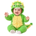 thumbnail image 3 of KPOPLK Dino Infant Romper Hooded Outfit Unisex Halloween Bodysuit Long Sleeve Zipper Jumpsuit Bodysuit for 3 6 9 Months(Green,1-3 Months), 3 of 8
