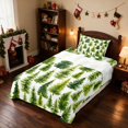 thumbnail image 3 of Manfei Christmas Tree Twin Sheets Pine Bedding, Navy Silver 3pcs (1 Flat Sheet, 1 Fitted Sheet and 1 Pillowcase), 3 of 6