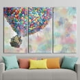 thumbnail image 3 of Air Balloons Poster, Rainbow Art, Colorful Wall Art, Abstract Canvas Art, Up Movie Balloons Wall Art, Up Movie Canvas, Canvas Wall Decor - White Framed, 3 of 9