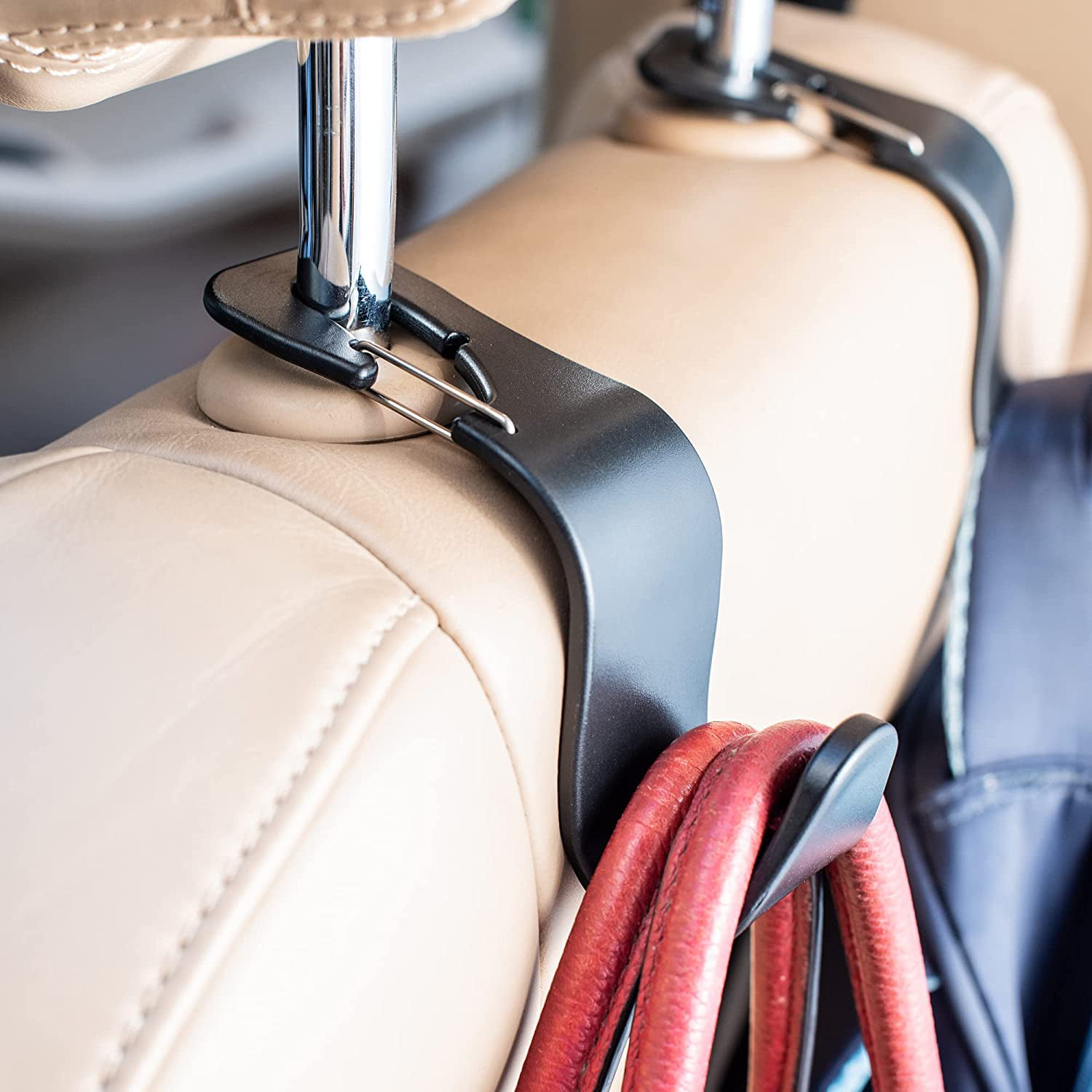 4 Pack Car Seat Hooks for Car Back Seat Organizer Hanger Storage Hook 