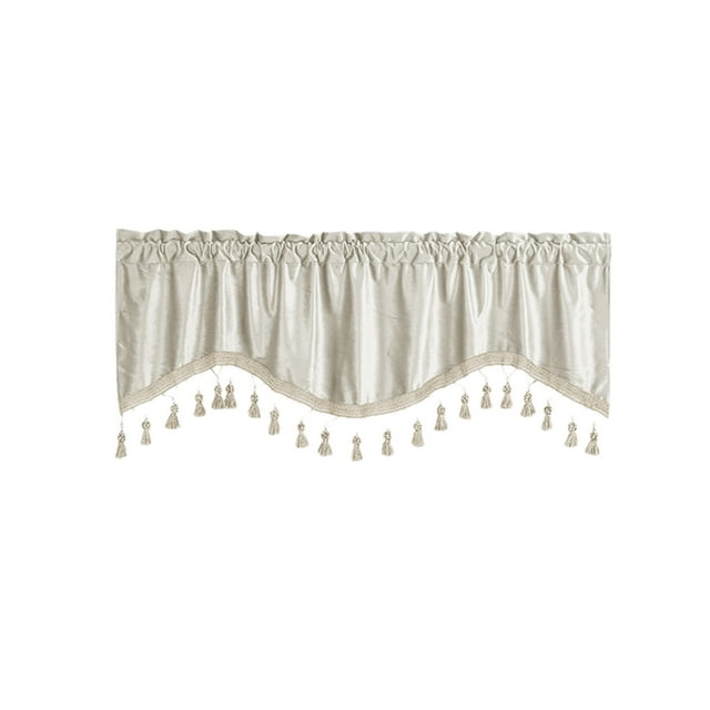 Window Curtain Panels,Elegant Fringed Window Curtains --Patterned Rod Panels - Stylish Short Drapes for Home Decor,Modern Home Decor,Window Curtain Rod,Curtain Rods for Windows