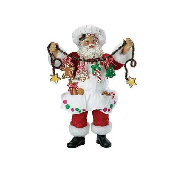 Kurt Adler Fabriche Christmas Chef Santa Figurine, 12-Inch