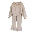 thumbnail image 5 of Zshosam Outfits for Teen Girls Baby Girls Pullover Hoodie and Leggings Outfit Set Infant to Little Kid Size 2T 3T,(Khaki 2-3 Years), 5 of 5