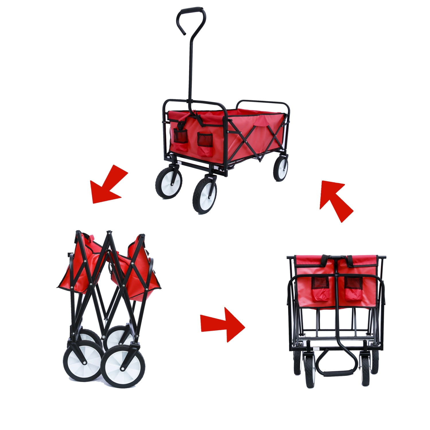 Indoor Outdoor Utility Cart w/ 360-Degree Wheels, Adjustable Handle - –  Best Choice Products