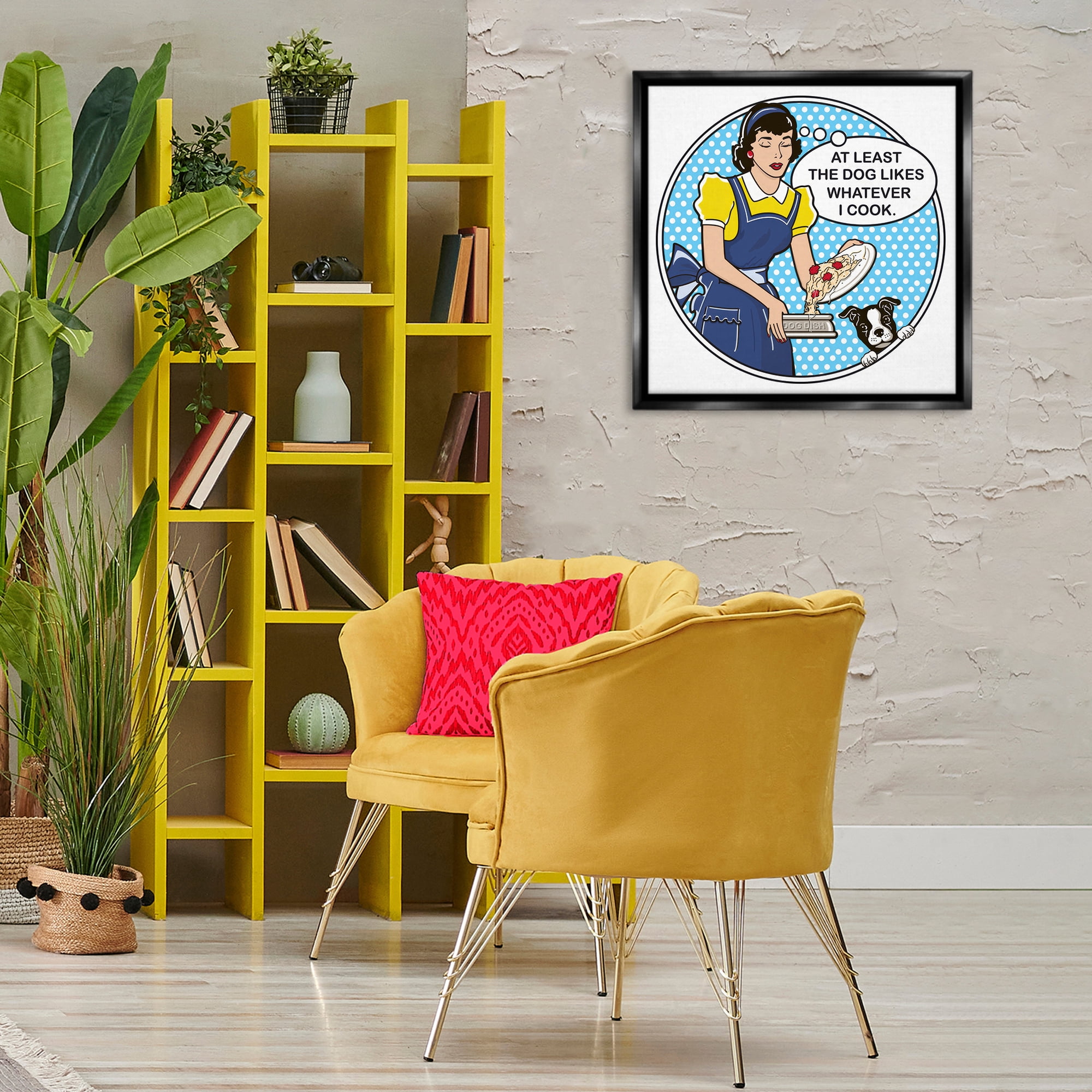 Stupell Industries Funny Vintage Dog Phrase Animals Painting Black Floater Framed Canvas Art Print Wall Art, 25 x 25