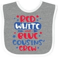 thumbnail image 3 of Inktastic Cousins Crew Red White and Blue 4th of July Boys or Girls Baby Bib, 3 of 4