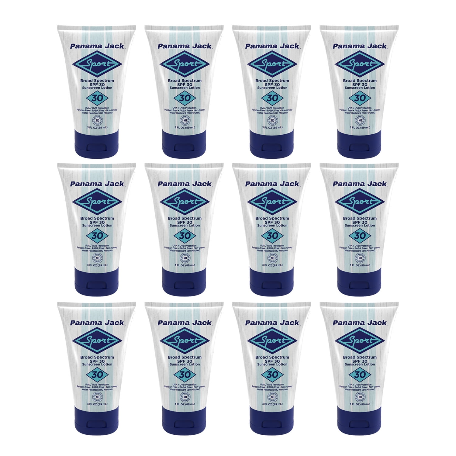 Panama Jack Sport Sunscreen Lotion - SPF 30, Broad Spectrum UVA/UVB Protection, Non-Greasy, PABA, Paraben, Gluten & Cruelty Free, 3 FL OZ (Pack of 6)