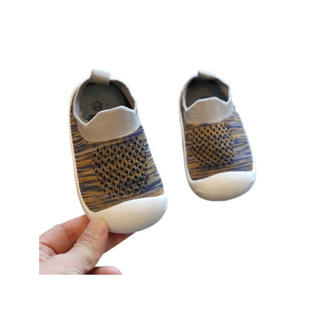 

Eloshman Girls Boys Sock Sneaker Breathable Flats First Walker Sneakers Sport Comfortable Knit Upper Walking Shoes Soft Sole Gray Style A 7C